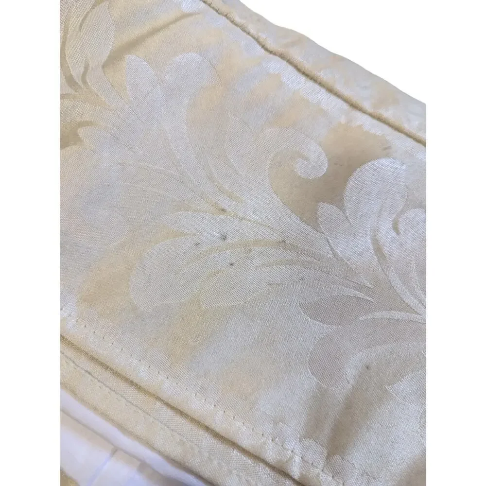 J. QUEEN, NEW YORK! GOLDEN CREAM SQUIGGLES & CONTRAST BAR DROP BEDSKIRT! SZ KG
